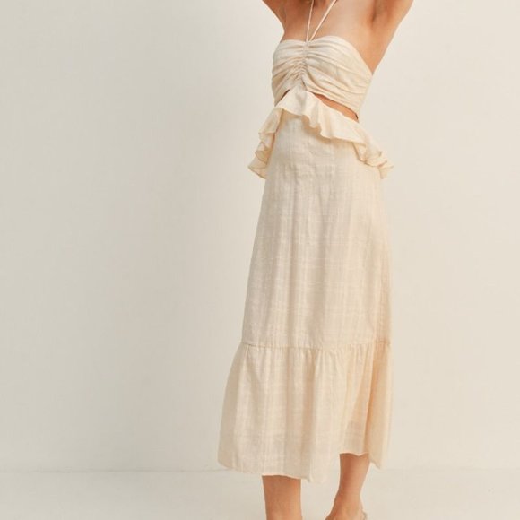 Kate Ruffle Cut Out Halter Maxi Dress - Picture 7 of 8